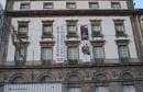 Fachada principal del Teatro Rosalía de Castro con carteles promocionales