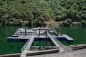 Detalle del embarcadero de Ponte do Sil con sus pasarelas y catamaranes.