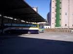 Vista de los autobuses en las dársenas de la estación de Lugo