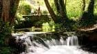 Pequeña cascada en el Río Gafos en un entorno boscoso