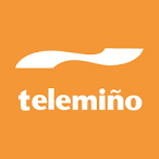 Logotipo oficial de Telemiño sobre fondo naranja