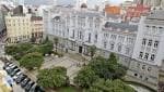Vista aérea del Tribunal Superior de Xustiza de Galicia y sus alrededores urbanos