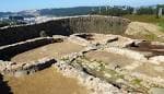 Vista aérea de las estructuras circulares del Castro de Elviña