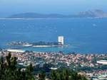 Vista panorámica de la Ría de Vigo con la Isla de Toralla al fondo