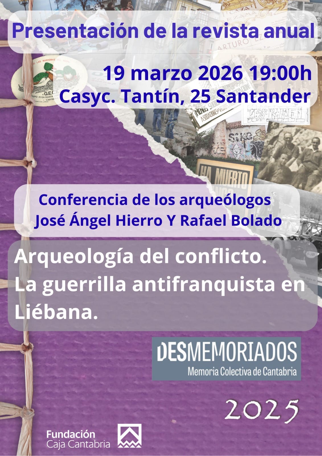 Presentación de la revista de Desmemoriados y conferencia sobre arqueología del conflicto