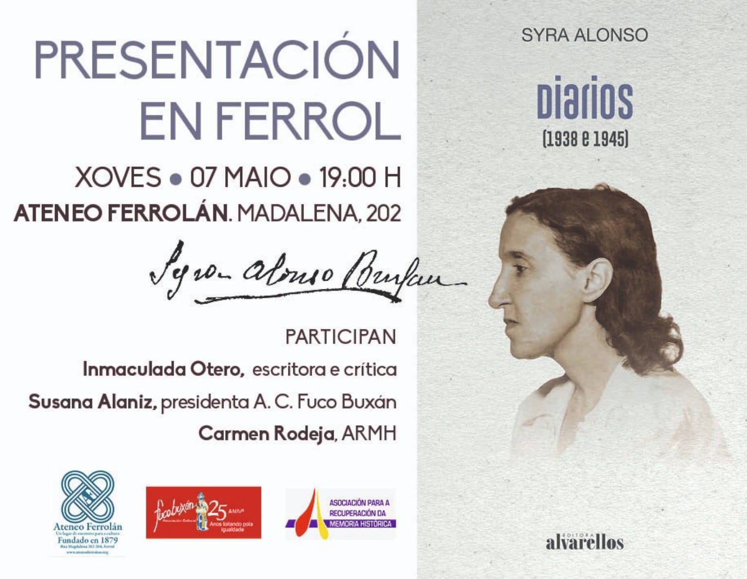 Presentación de Diarios (1938 y 1945) de Syra Alonso