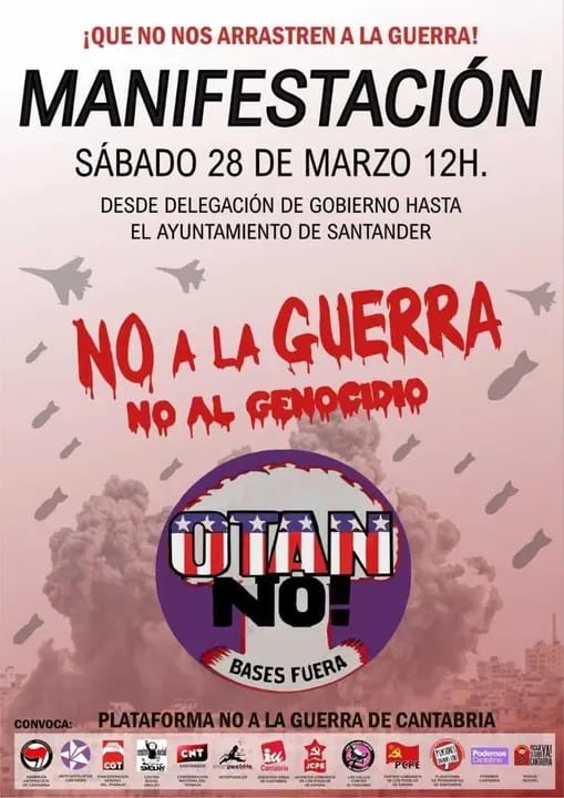 Manifestación contra la guerra y el genocidio