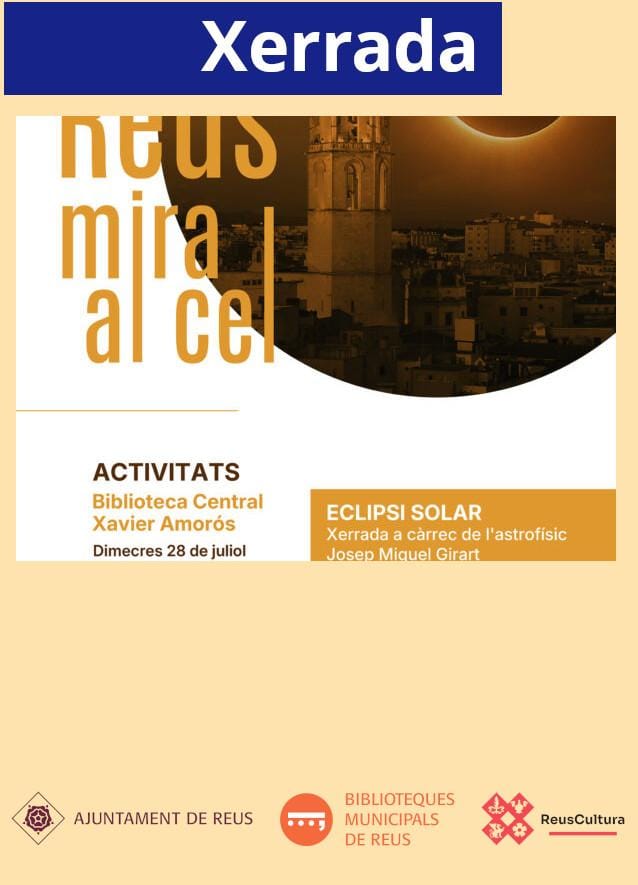 Reus mira al cel: Charla sobre el eclipse solar del 12 de agosto