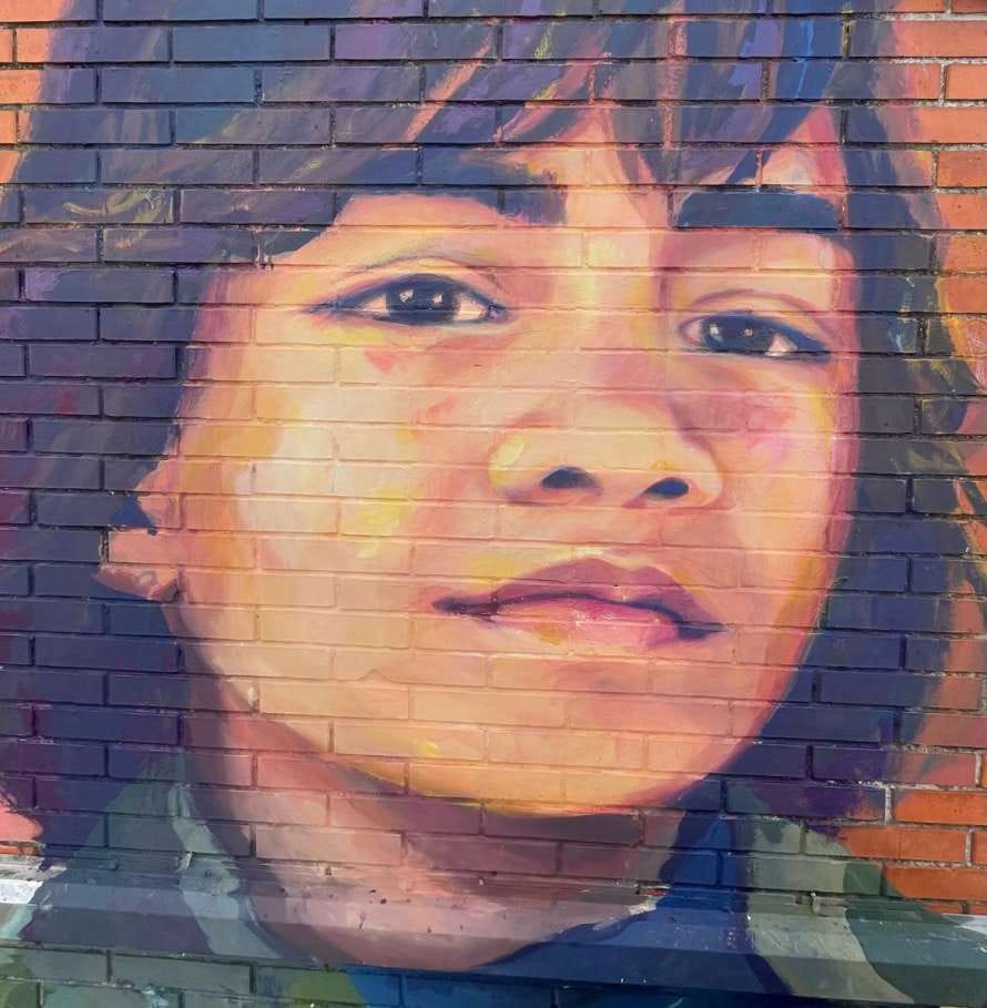 Presentación del mural en el Colegio Público Nicanor Piñole