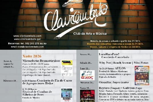 Programación de junio en el Club Clavicémbalo
