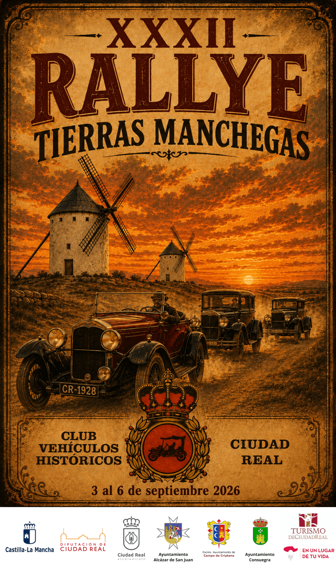 Rallye Tierras Manchegas: coches clásicos del 3 al 6 de sep