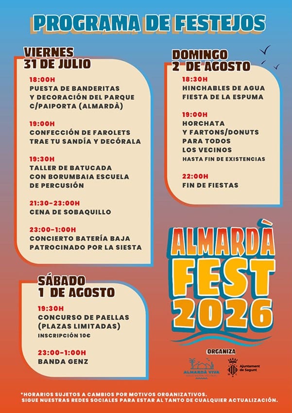 Almardà Fest 2026: talleres, paellas y música