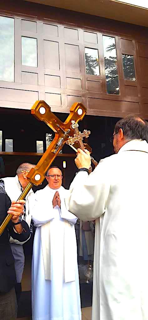Visita del Ángel de Aralar al Ayuntamiento de Pamplona