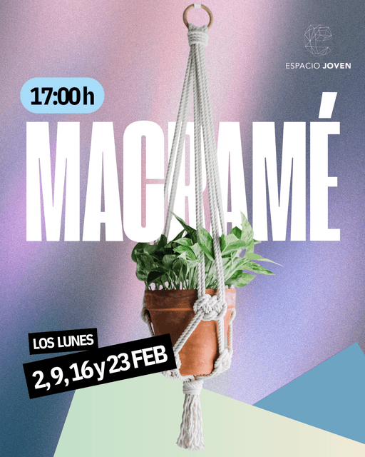Taller de macramé en Espacio Joven