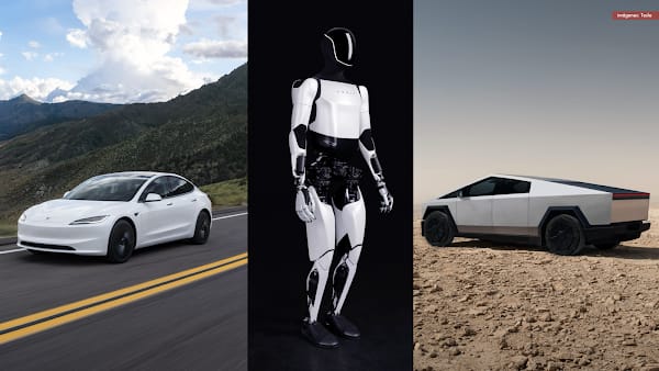Exposición de los coches sin conductor y robots de Tesla