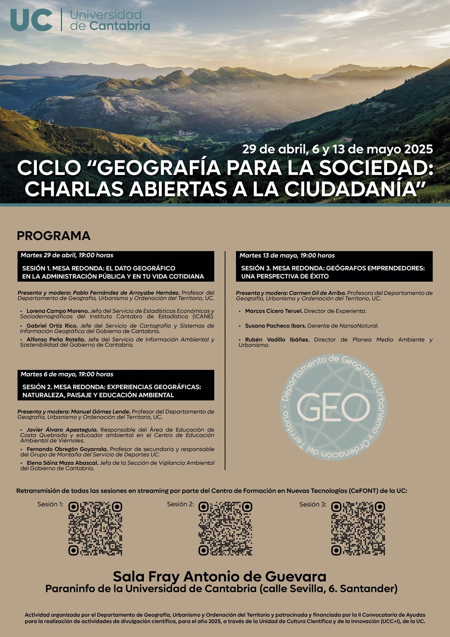 Mesa redonda: Geógrafos emprendedores. Una perspectiva de éxito.