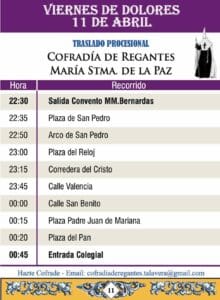 Traslado procesional de la Cofradía de Regantes María Santísima de la Paz