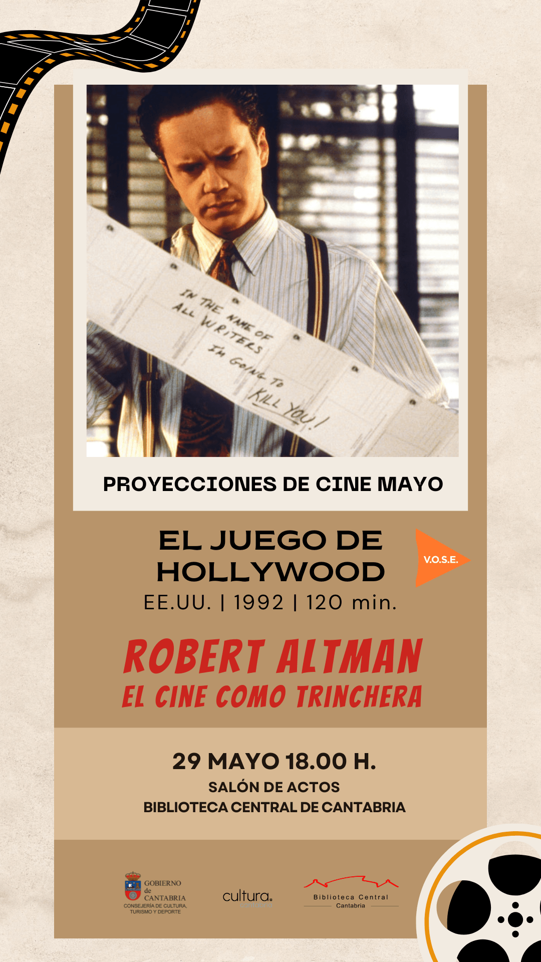 Cinefórum: "El juego de Hollywood", de Robert Altman (V.O.S.E.)