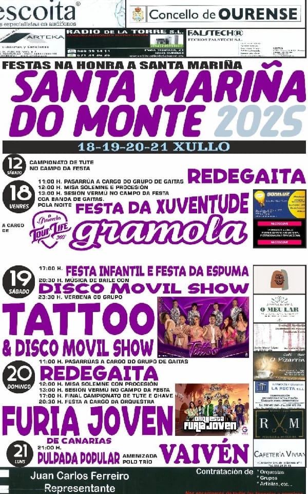 Fiestas de Santa Mariña do Monte 2025