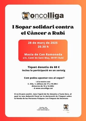 I Cena solidaria contra el cáncer