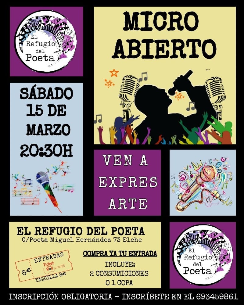 MICRO ABIERTO DE MARZO EN EL REFUGIO DEL POETA