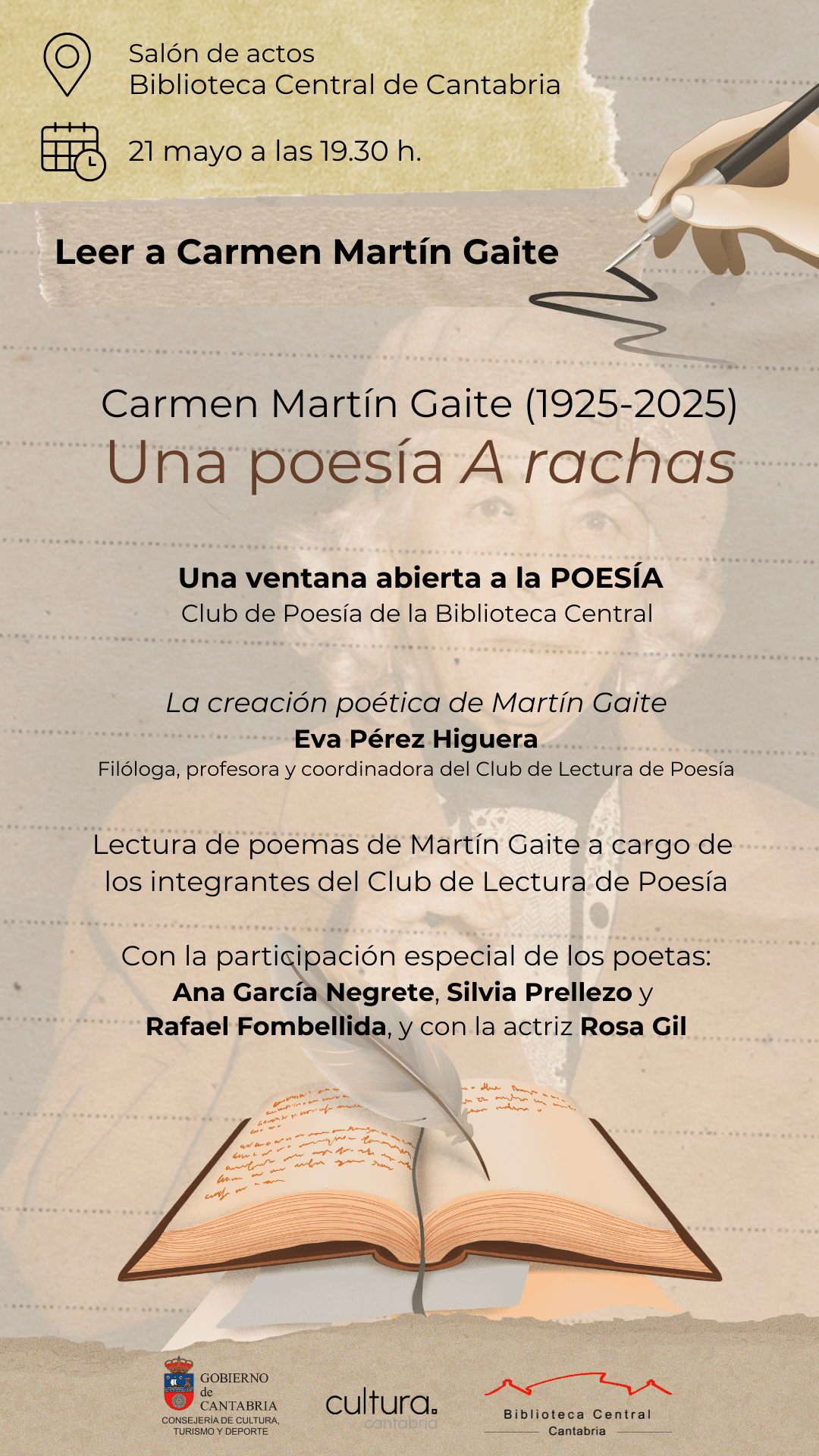 "Carmen Martín Gaite, una poesía A rachas", conferencia y lectura de poemas