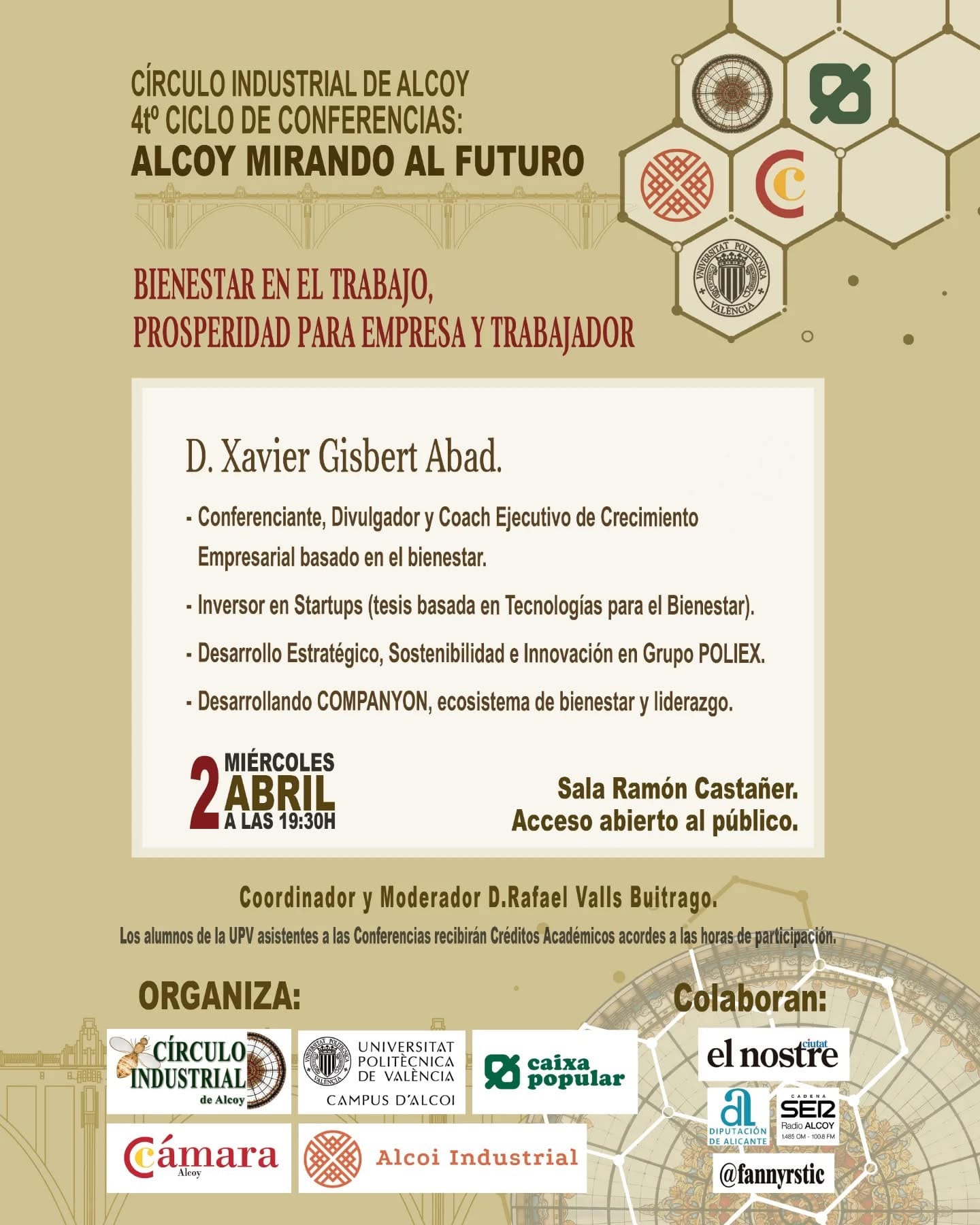 Conferencia: «Bienestar en el trabajo, prosperidad para empresa y trabajador» D. Xavier Gisbert Abad