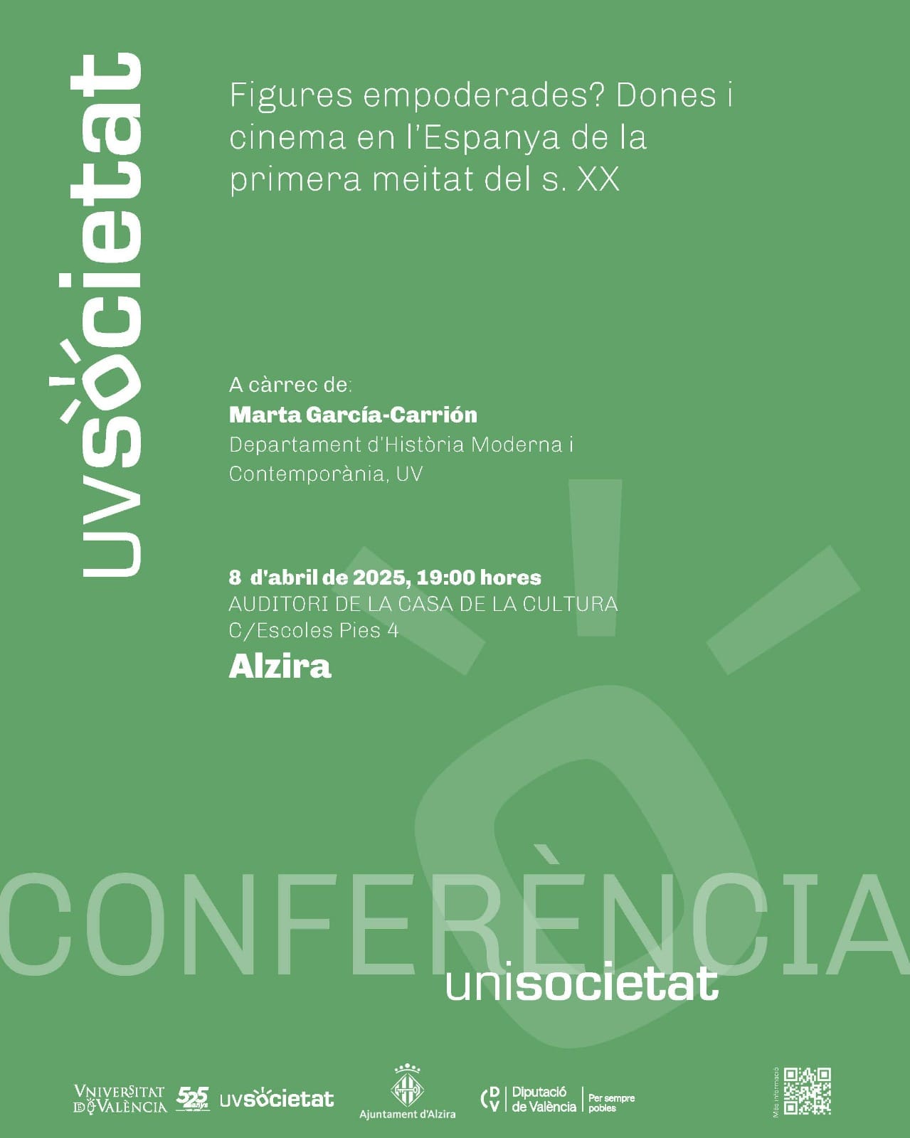Conferència UNISOCIETAT «Figures empoderades? Dones i cinema en l’Espanya de la primera meitat del s. XX»