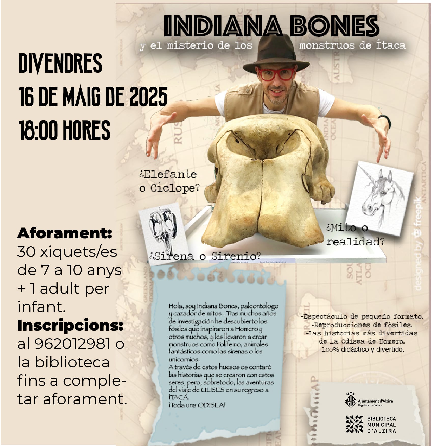Cuentacuentos “Indiana Bones i el misteri dels monstres d´Itaca”