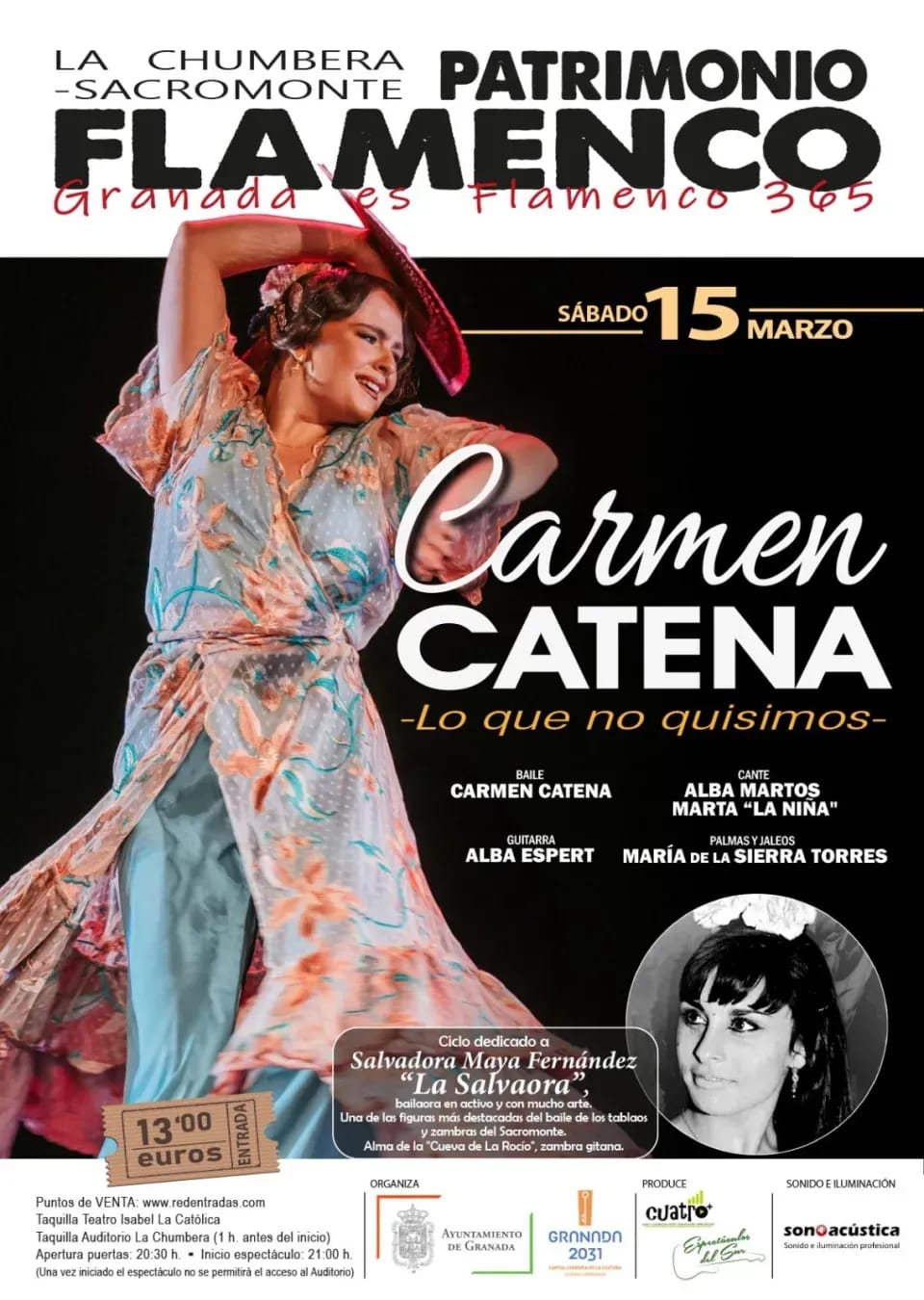 La bailaora Carmen Catena en el Auditorio La Chumbera-Sacromonte Granada