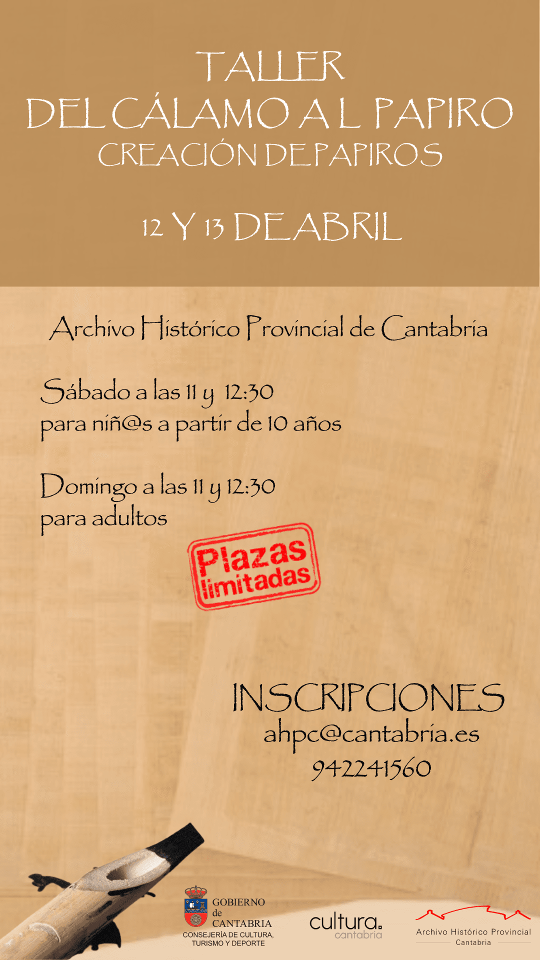 Taller Del cálamo al papiro. Creación de papiros