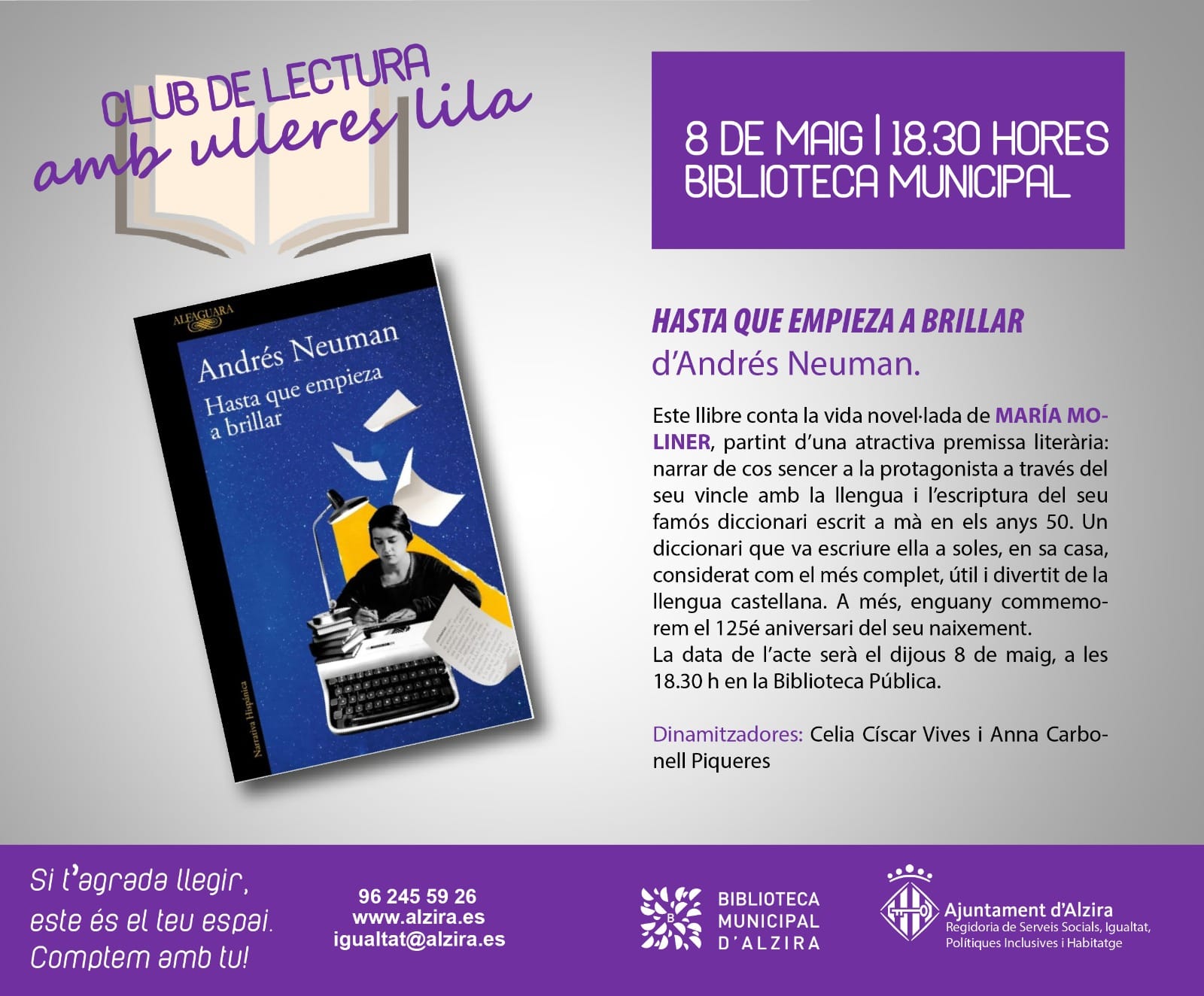 Club de Lectura amb Ulleres Lila