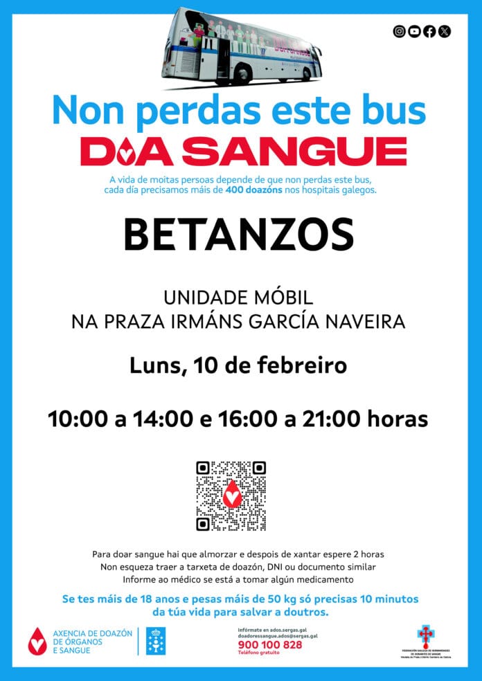 Unidade móbil de doazón de sangue