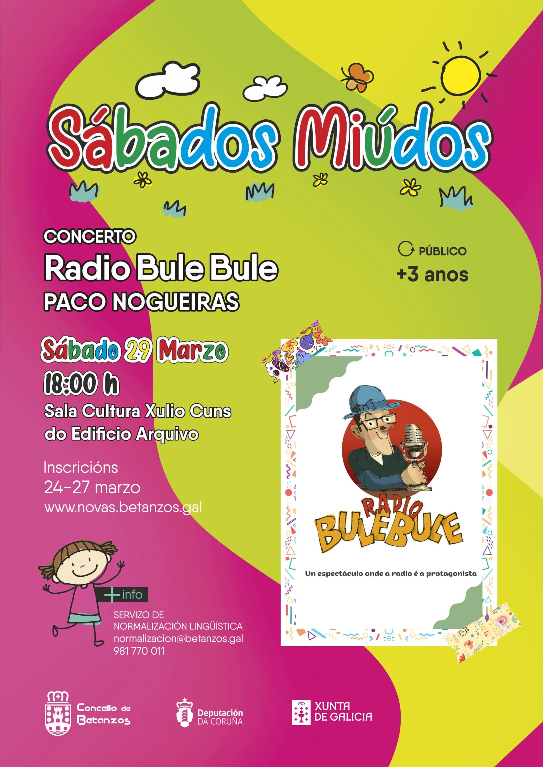 Espectáculo musical para niños y niñas a partir de 3 años y las familias “Radio Bule Bule”
