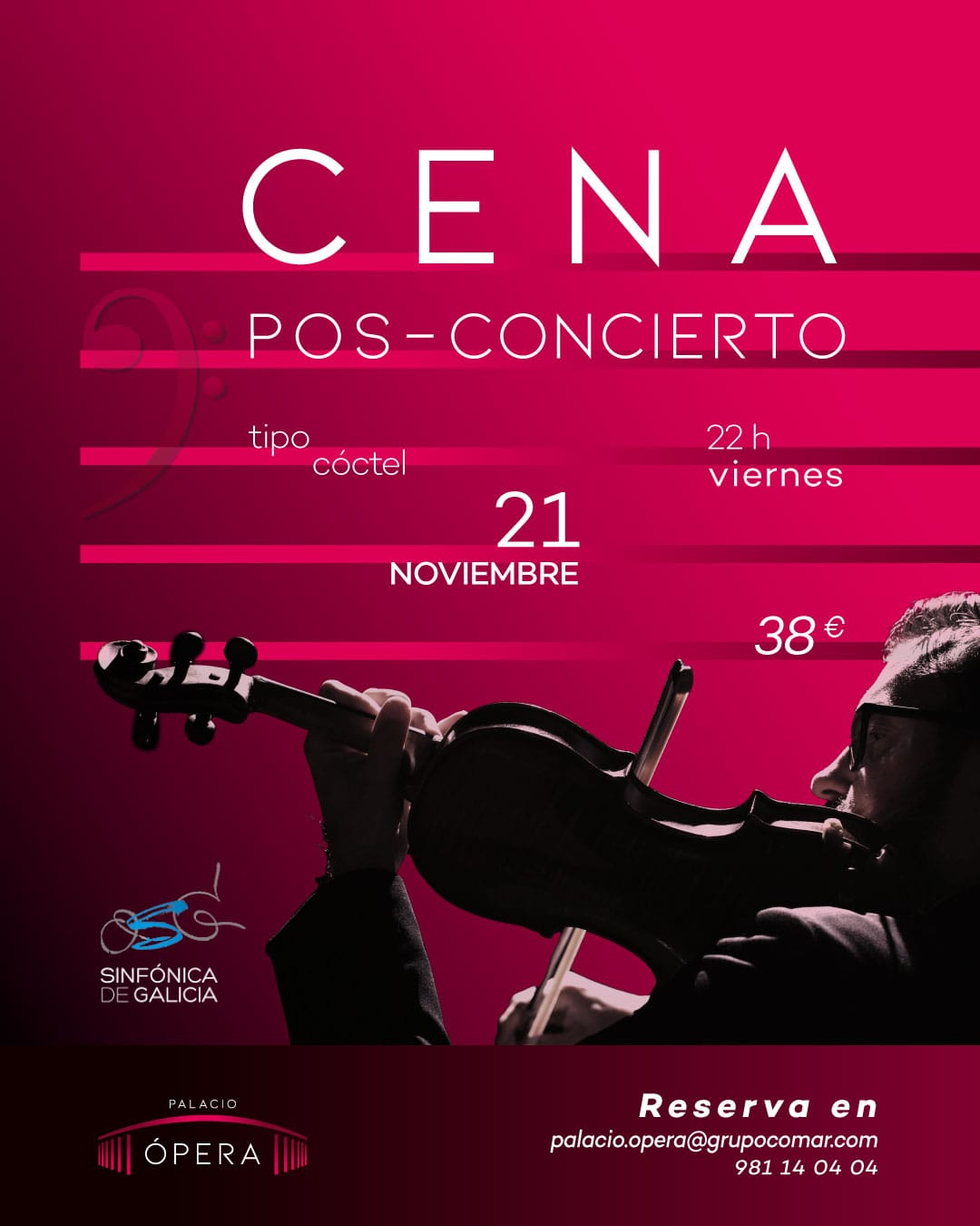 Cena Pos-Concierto con la Orquesta Sinfónica de Galicia
