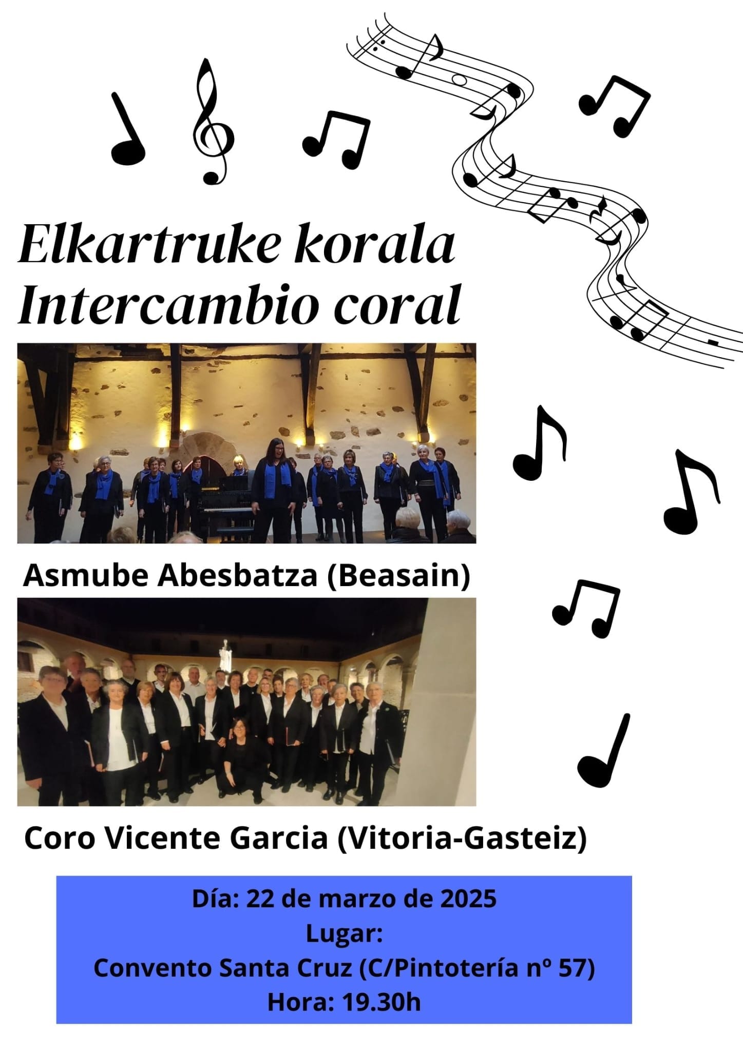 Intercambio coral: Coro Vicente Garcia + Asmube Abesbatza