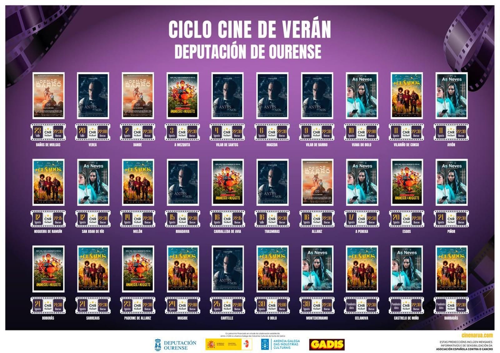 Circuíto provincial de cine de verán 2025