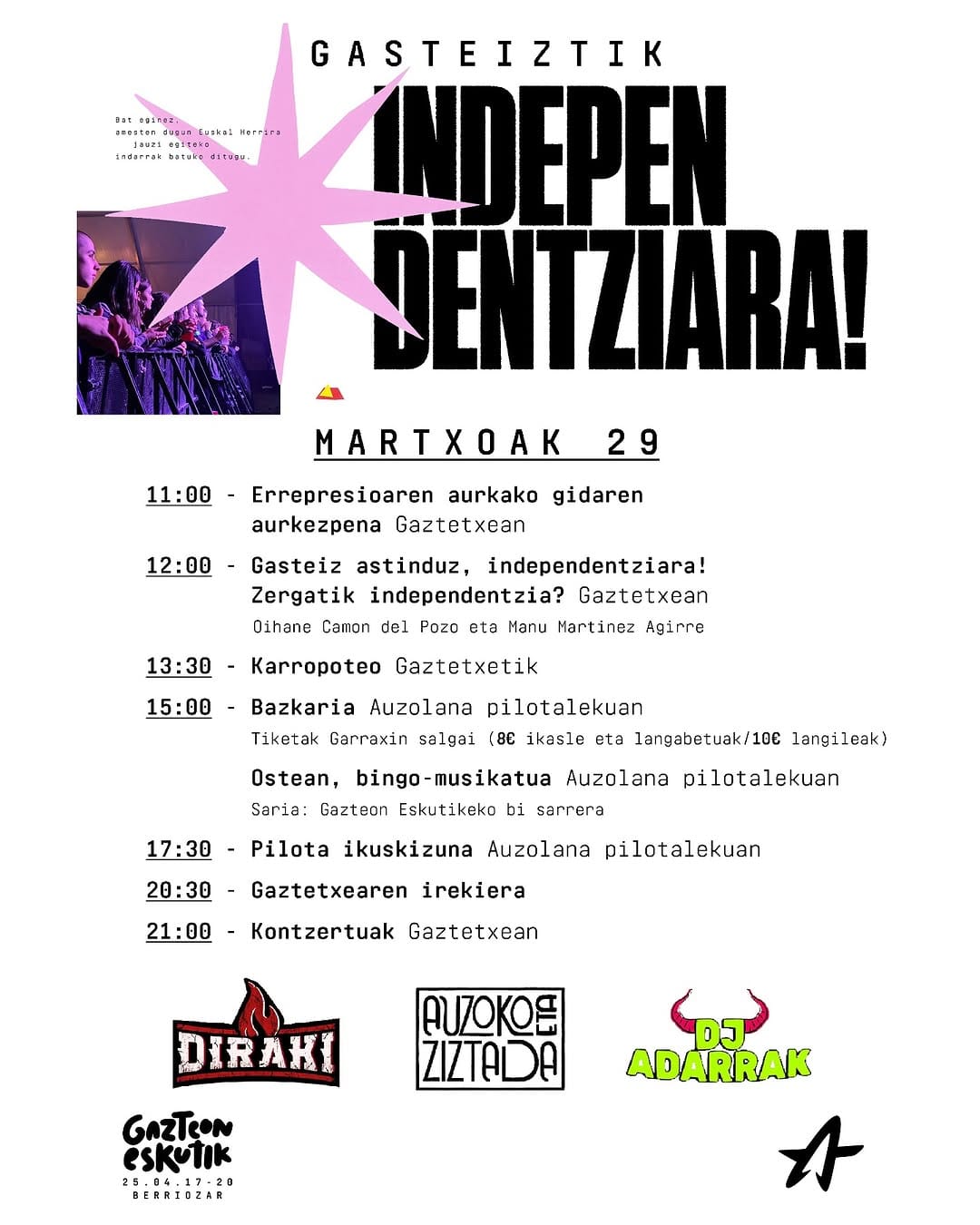 Diraki + Auzoko eta Ziztada + DJ Adarrak