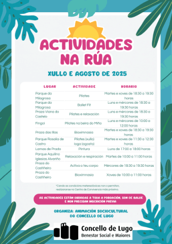 Actividades gratuítas de Cohesión Social