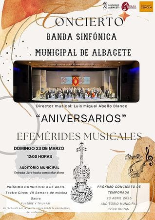 La Banda Sinfónica Municipal de Albacete conmemora grandes efemérides de la historia de la música