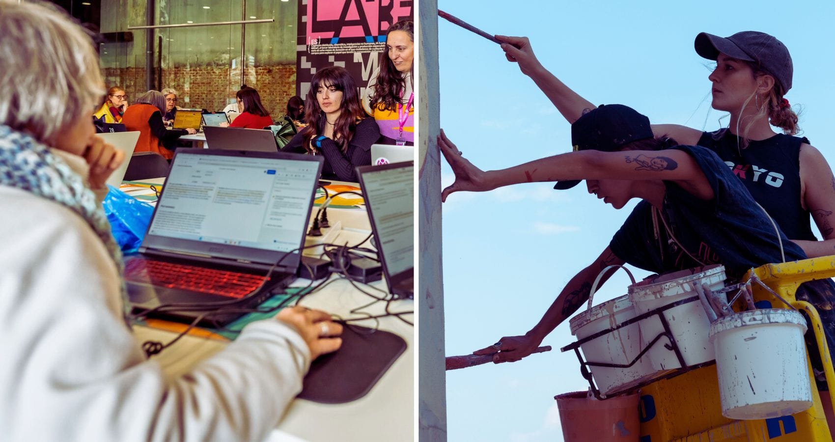 Editatona de mujeres muralistas con el Dúo Amazonas