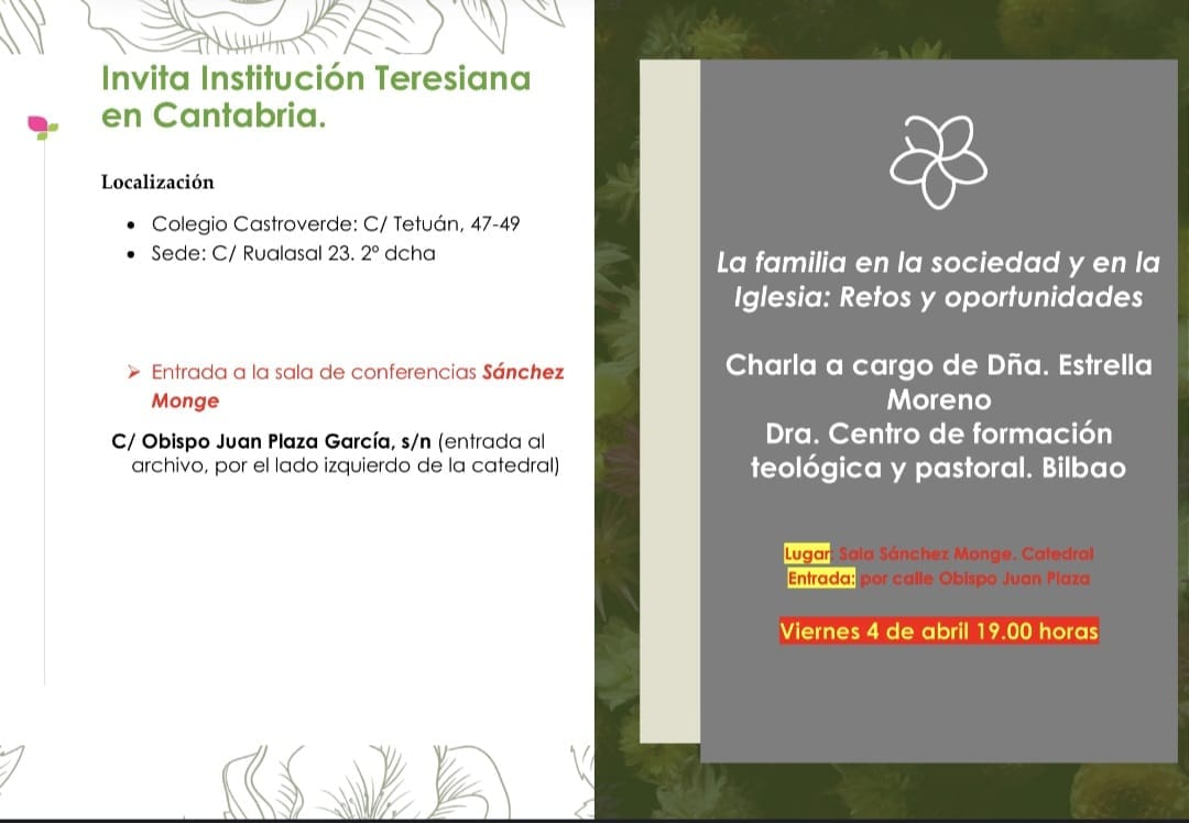 "La familia en la sociedad y en la iglesia: retos y oportunidades", conferencia de Estrella Moreno