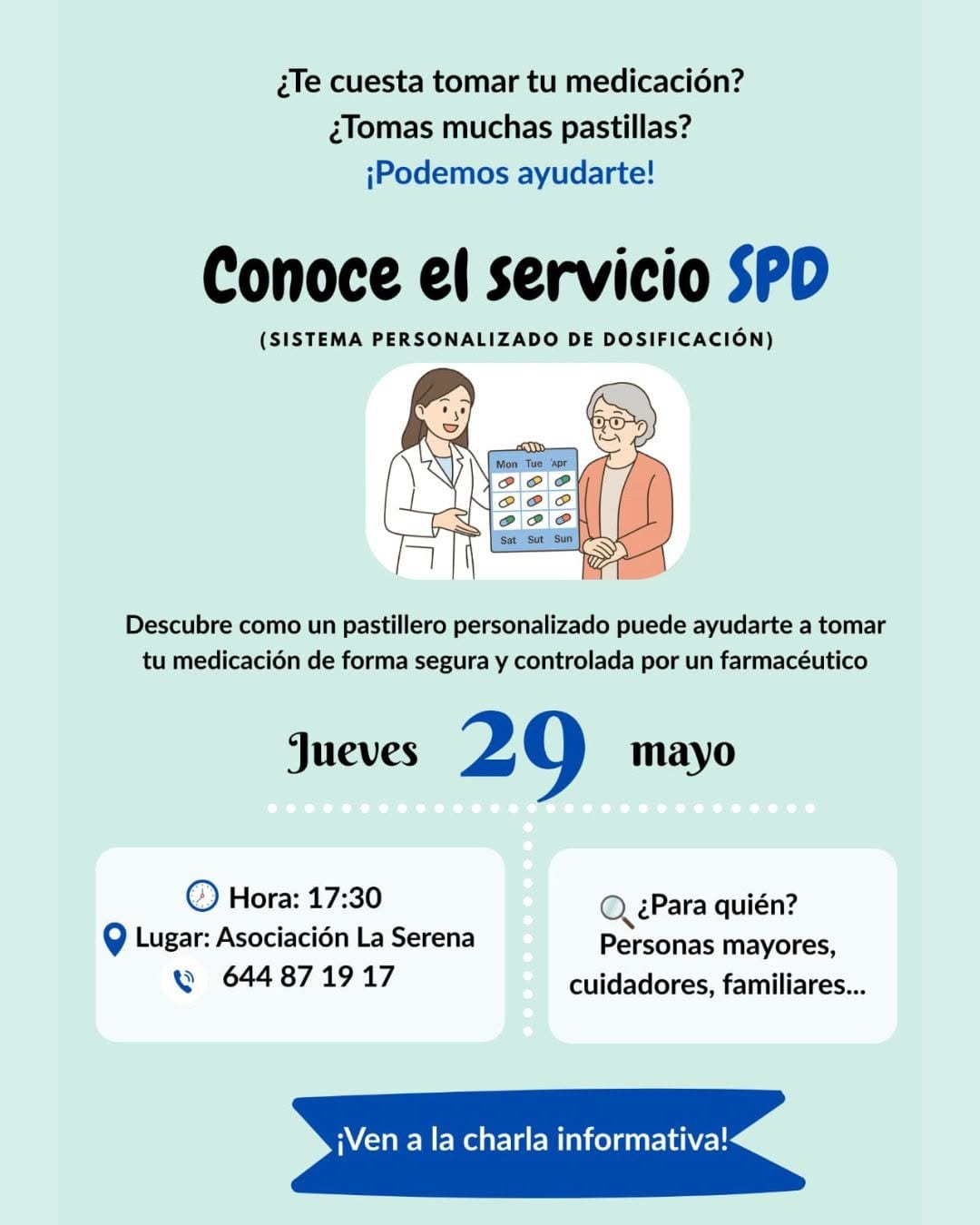 Charla Servicio SPD (Sistema Personalizado de Dosificación)