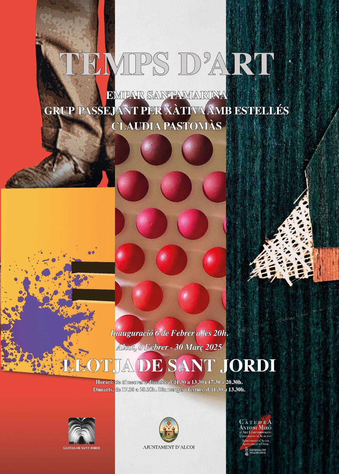 Exposición: «Temps d’Art» Empar Santamarina, Grup Passejant per Xàtiva amb Estellés, Claudia Pastomàs