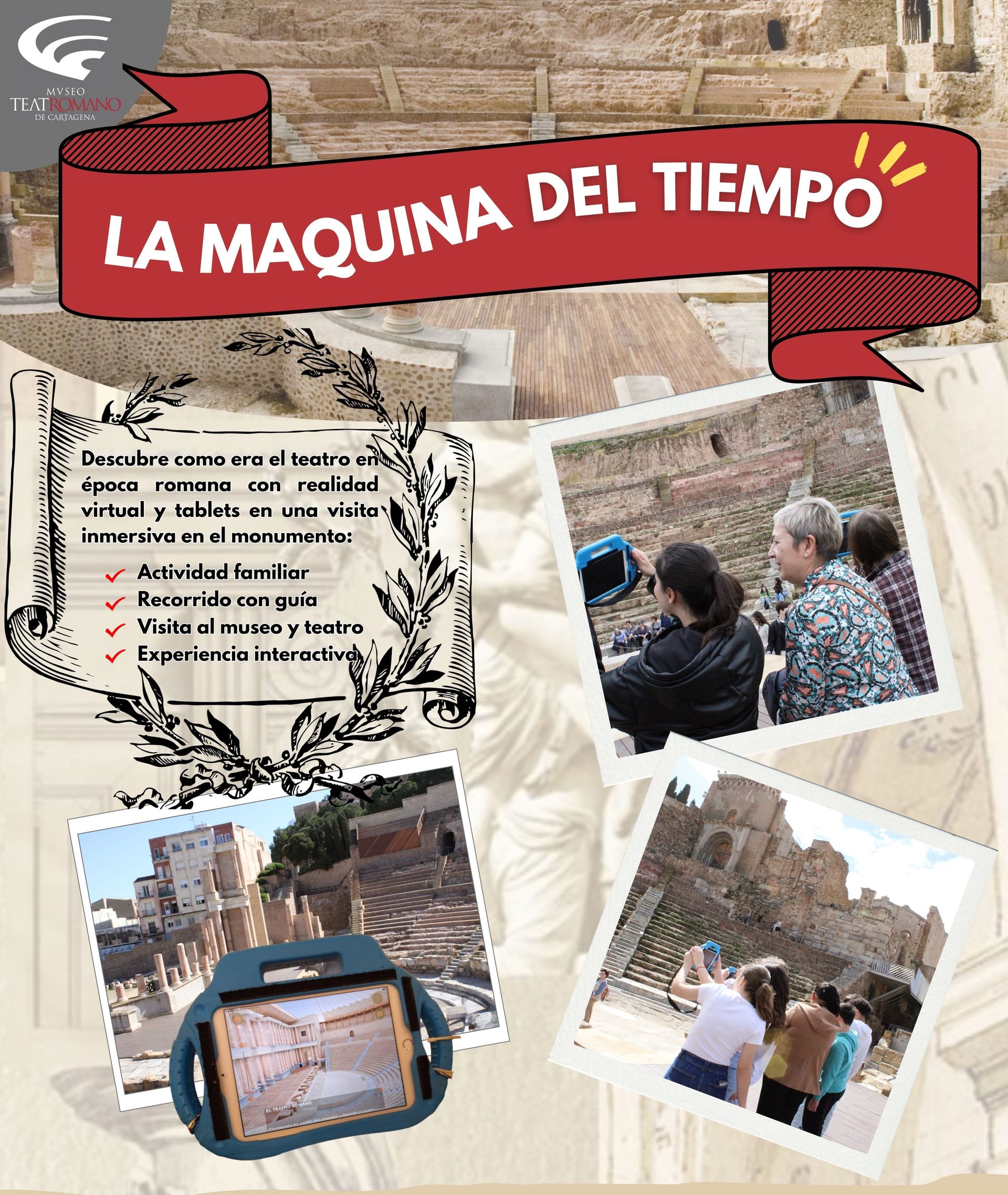 TALLER 'LA MÁQUINA DEL TIEMPO'. Descubre el Teatro Romano con realidad virtual. DÍA INTERNACIAL DE LA FAMILIA