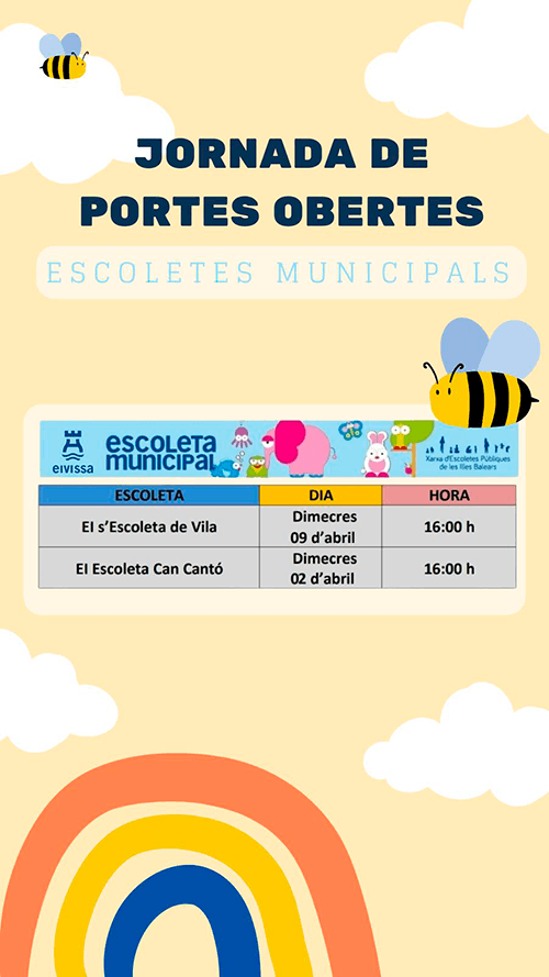 Jornades de portes obertes a les escoletes municipals d’Eivissa