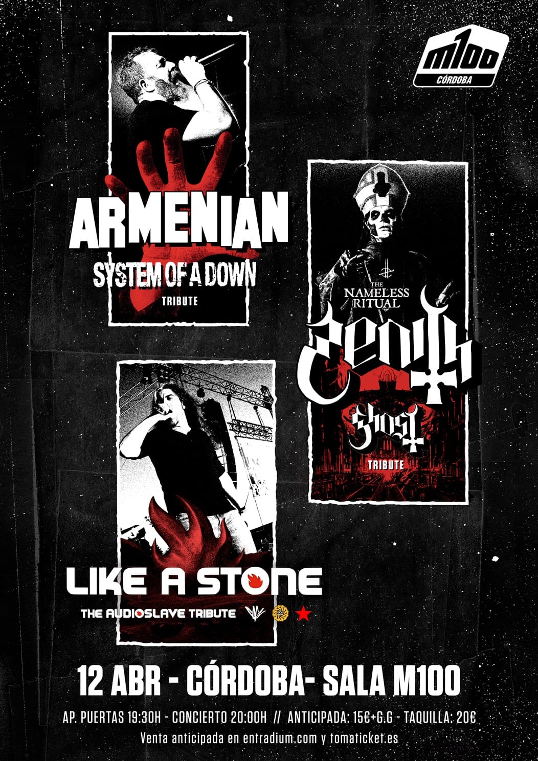 TRIBUTOS A GHOST, SYSTEM OF A DOWN Y AUDIOSLAVE/SOUNDGARDEN/RATM