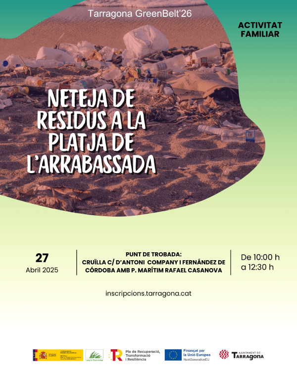 Neteja de Residus a la platja de l'Arrabassada
