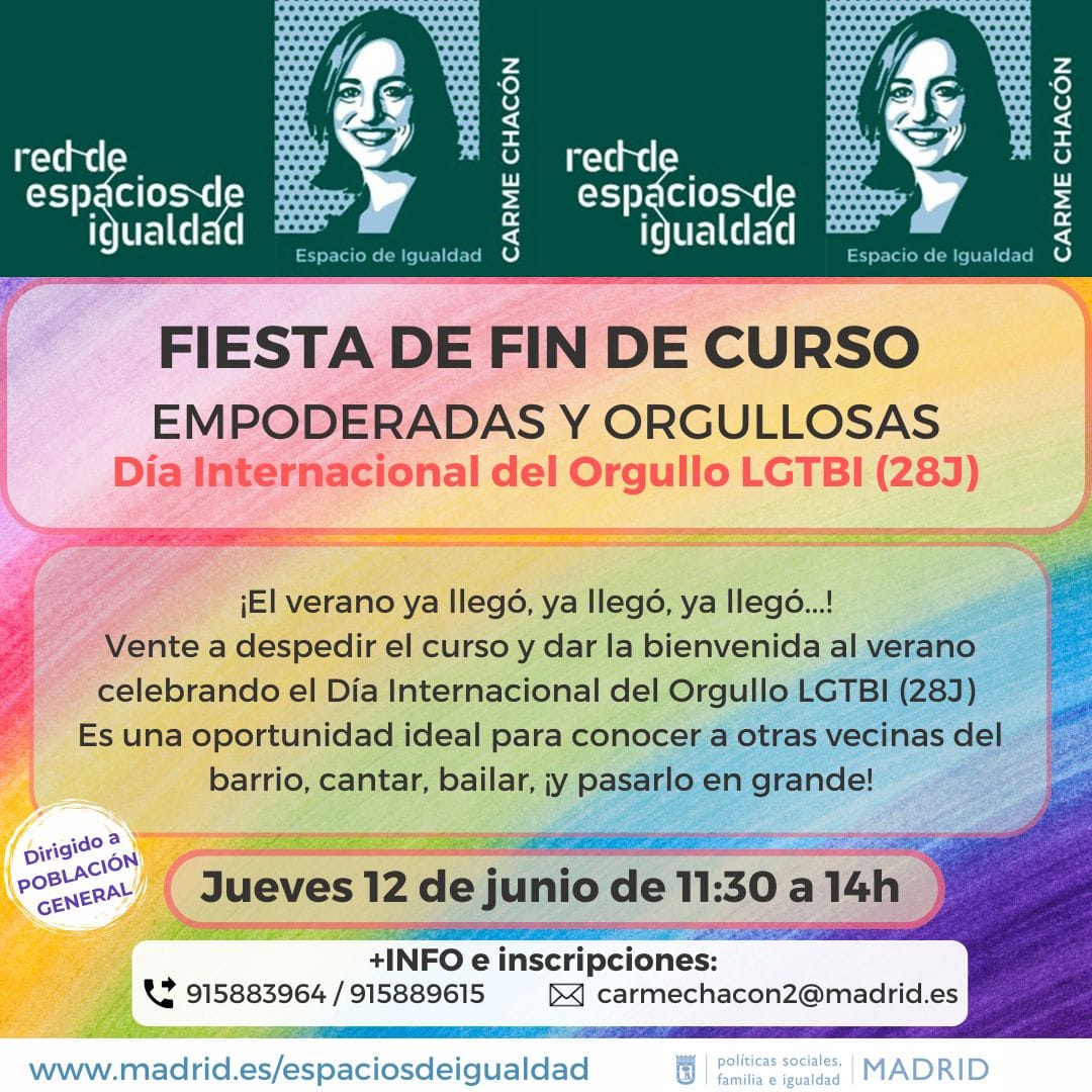 Fiesta de fin de curso: Empoderadas y Orgullosas. Especial Día Internacional del Orgullo LGTBI