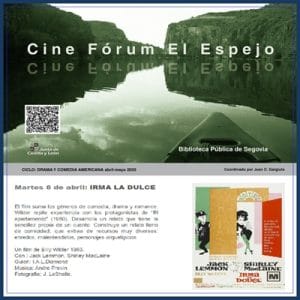 Biblioteca Pública Segovia. Cine Fórum El Espejo «Irma la dulce»